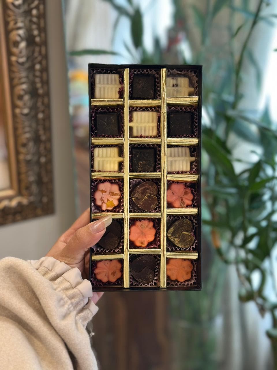 Luxury chocolates on silk